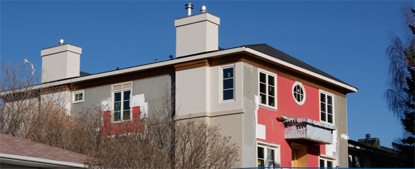 Residential EIFS project awaiting stone placements